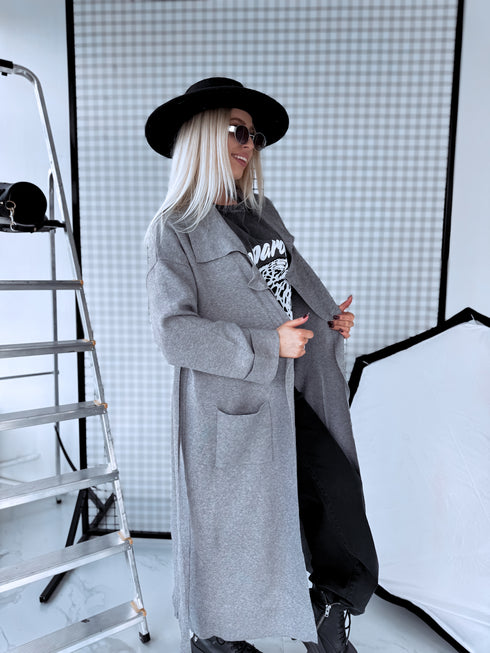 Knitted cardigan "NOBODY 7782" - GREY